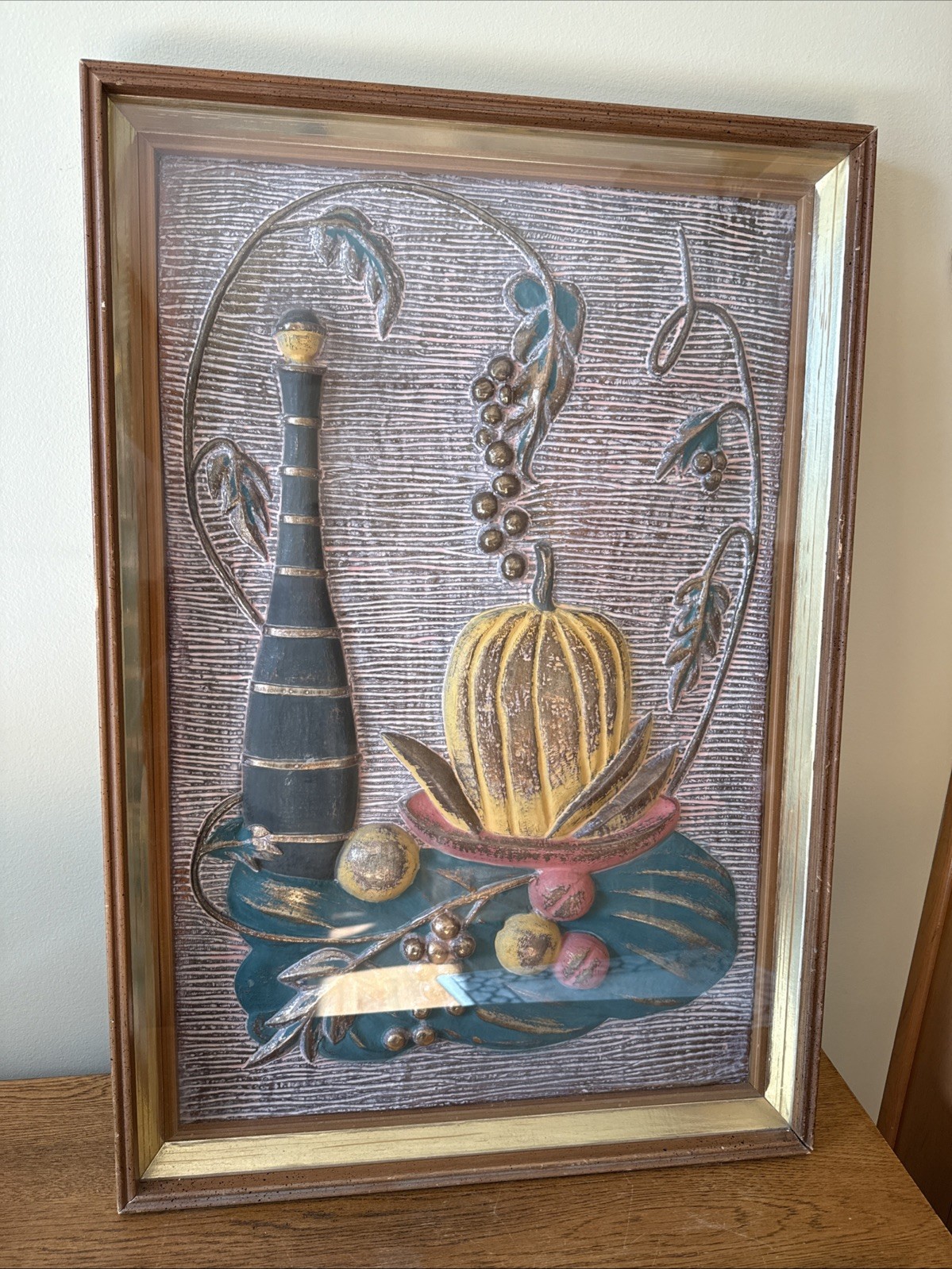 Retro 3D Rasied Still Life Wall Art Deco Picture 32″ X 22″