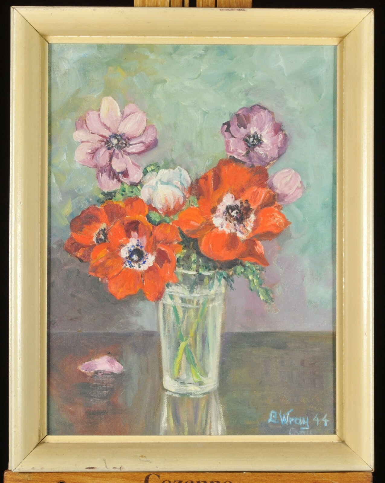 Later acrylic painting of an earlier oil on canvas board, B. Wray, 1944