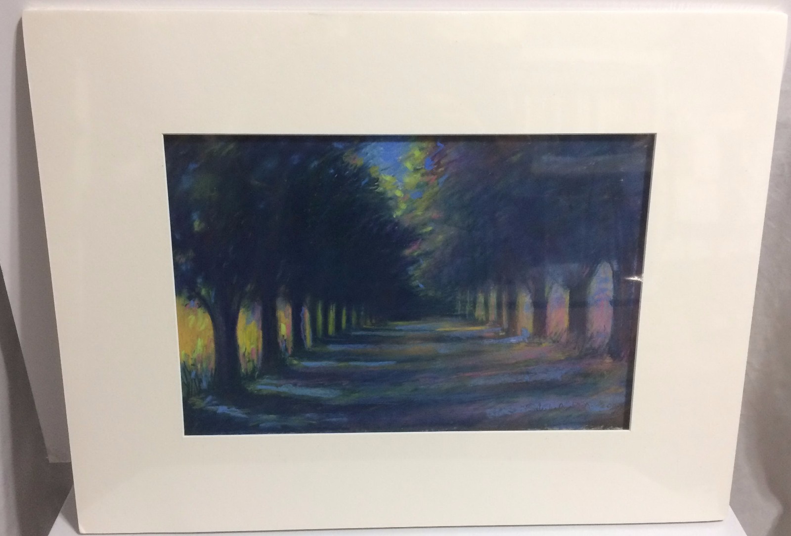 SANDRA RUBEL (1945-2015) Pastel Painting Landscape «Morning Under the Awning»