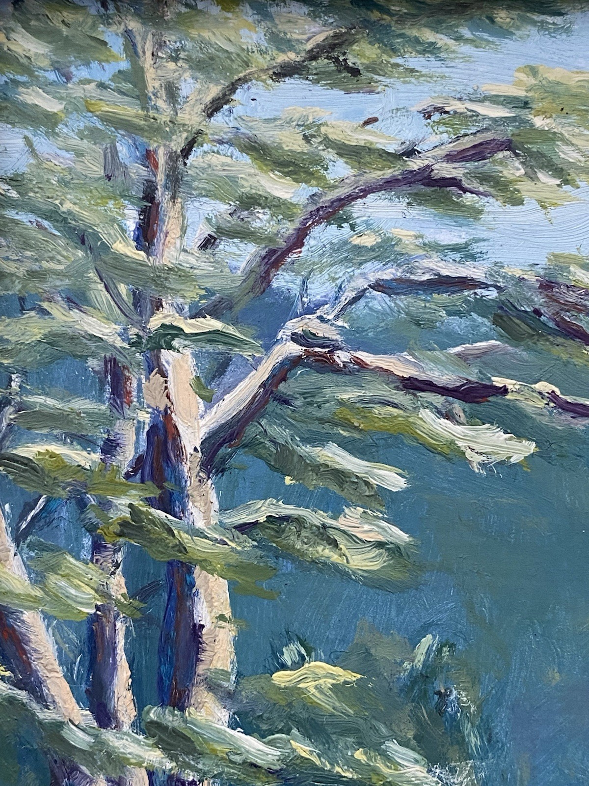 Lutzker Ca. Plein Air Eucalyptus Tree Foothill Landscape Impressionism Painting