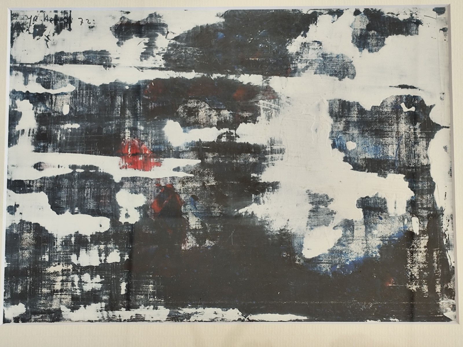 Signed Abstract Painting 1972 Abstract Oil On Canvas, Framed, France, 1Pc