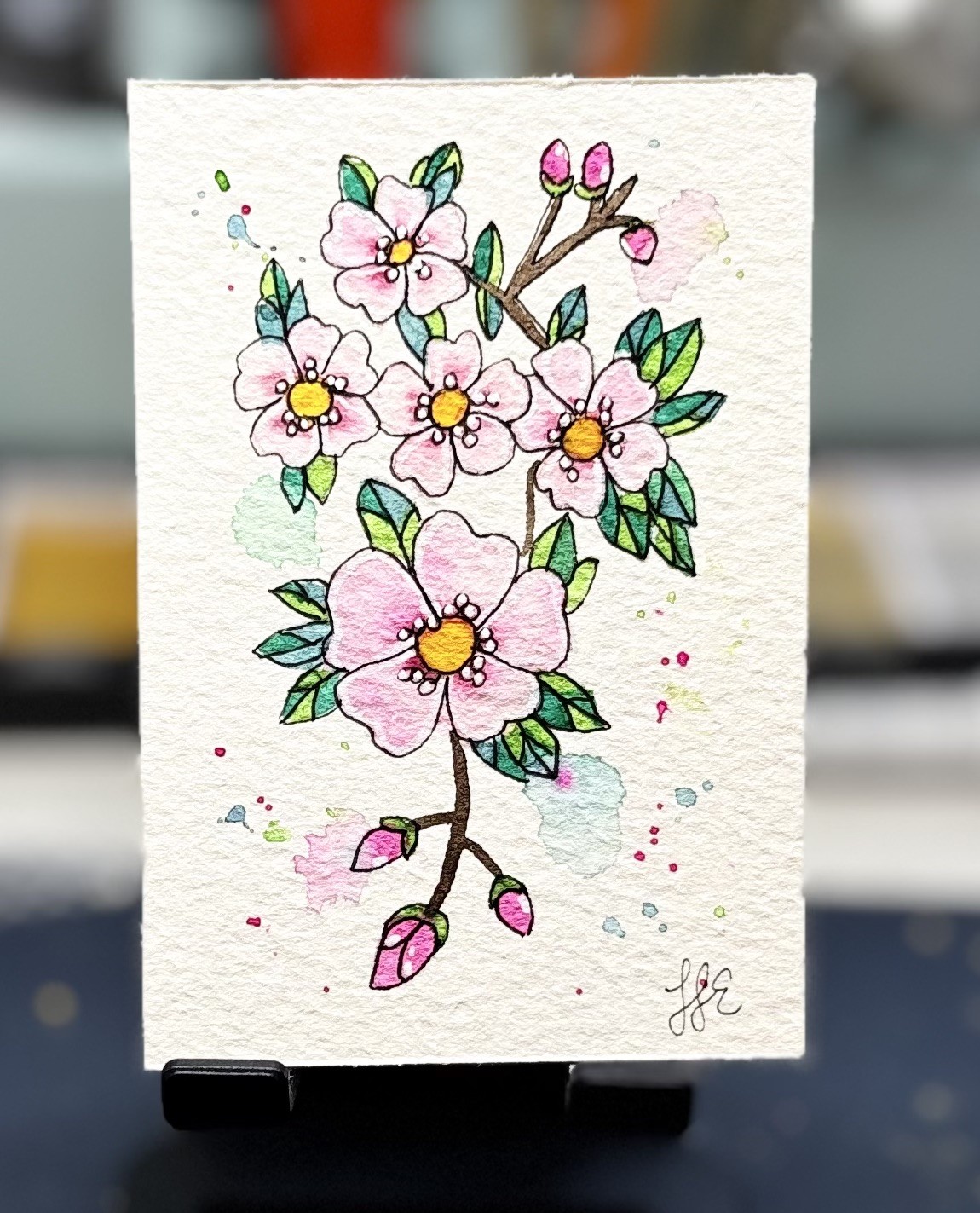 ACEO Original Floral Abstract Watercolor Art Card | Color Me Lori