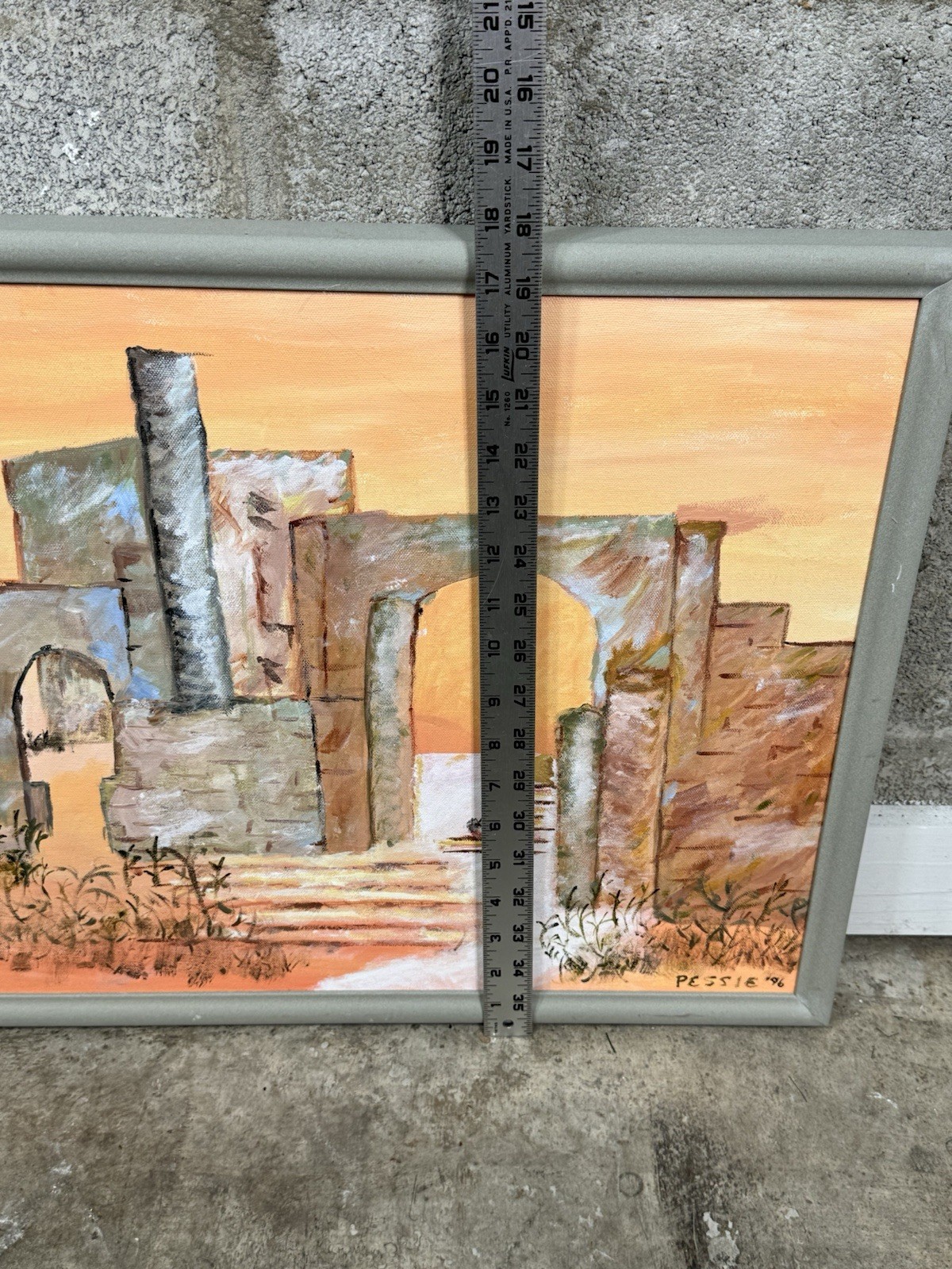 Southwest Desert Naïve Impressionist-Primitive Landscape Architectural focus