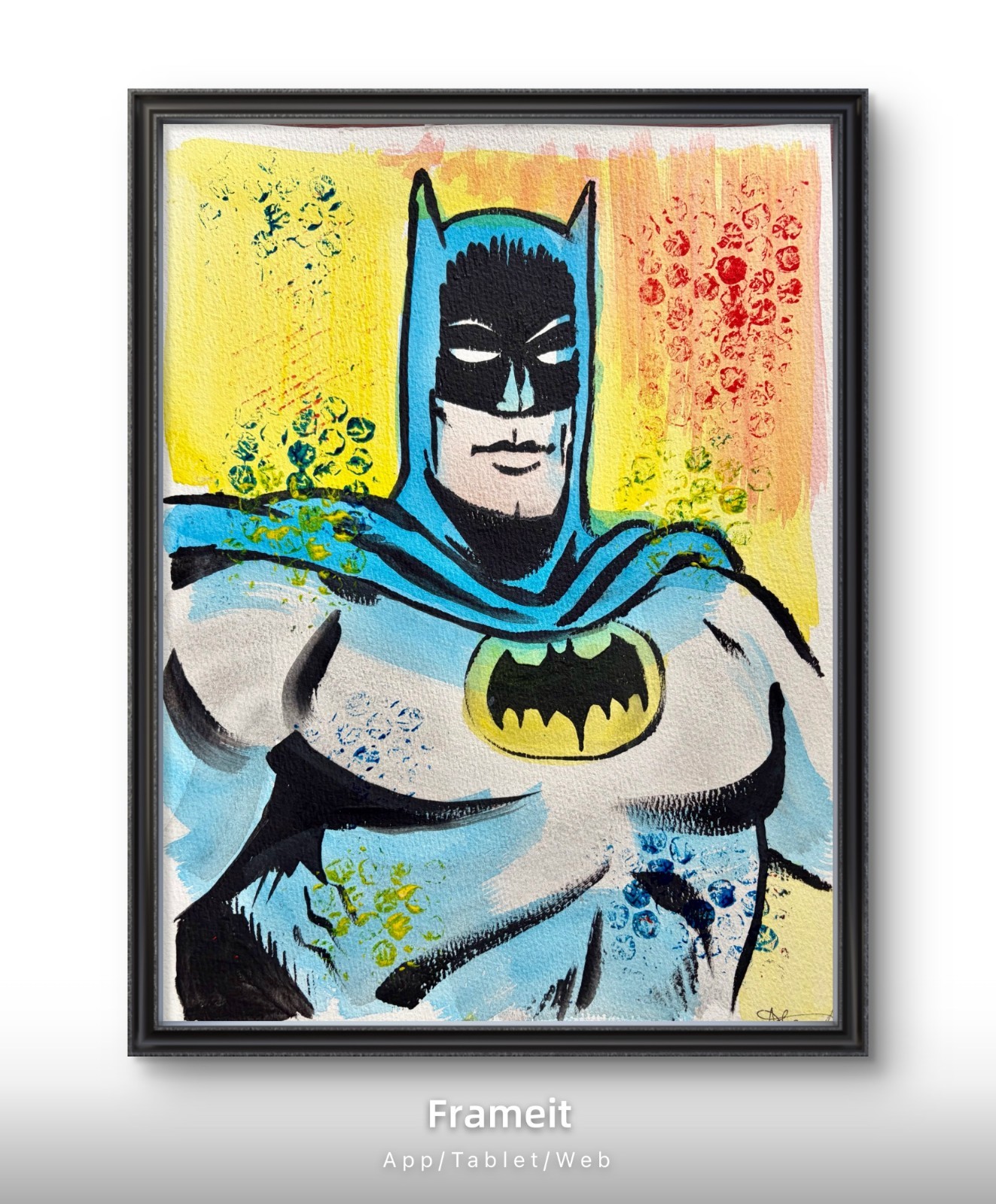 Original Batman Wonder Woman Flash Painting By Alannah Dyer- Acrylic 9×12 in.
