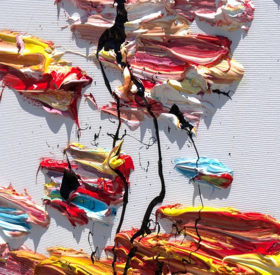 Abstract painting 67″ SKY & EARTH – Large, oil on Canvas, thick paint, Modern