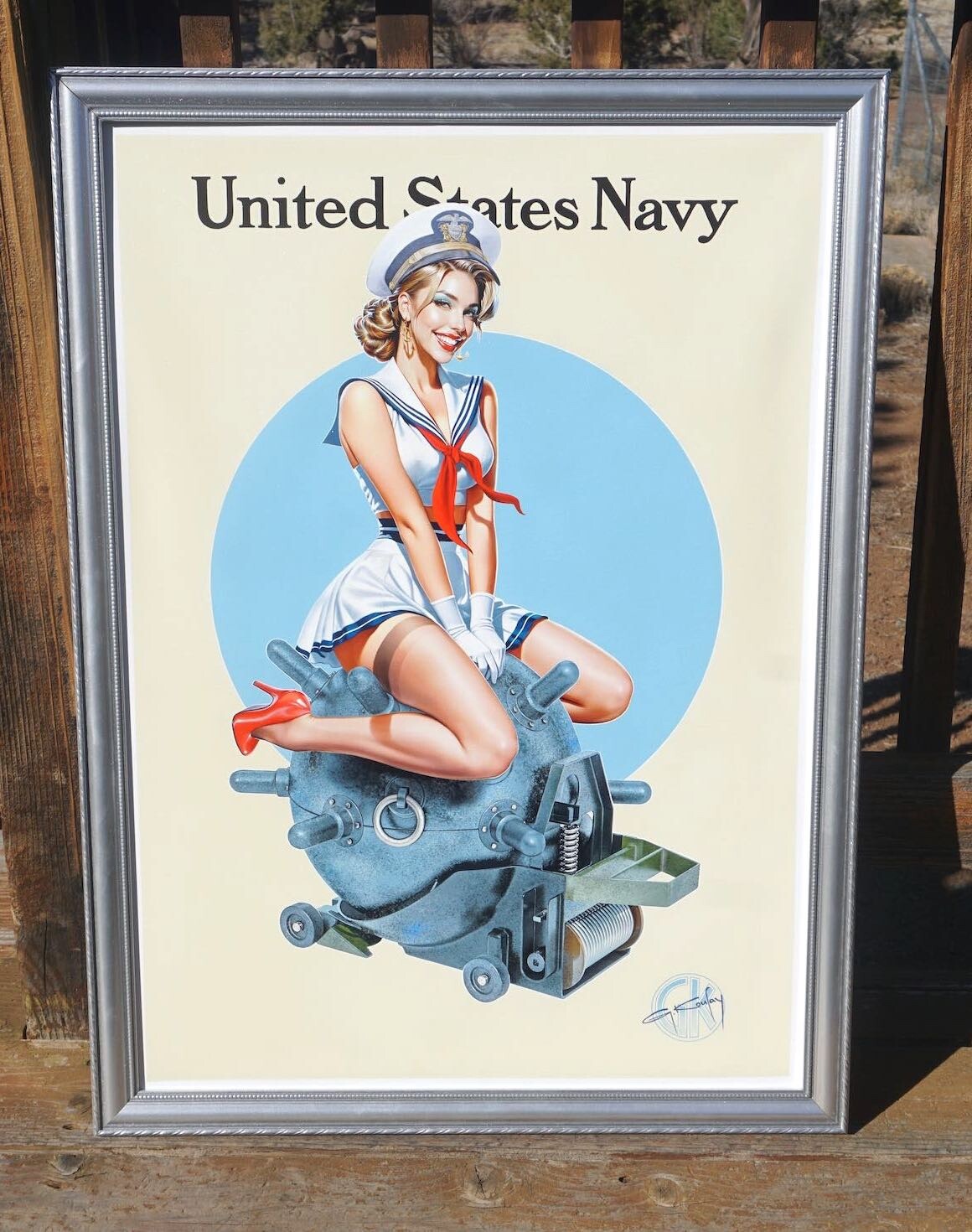 ORIGINAL KOUFAY CALENDAR GIRL No. 96 WWII STYLE CALENDAR ART WOMAN PAINTING