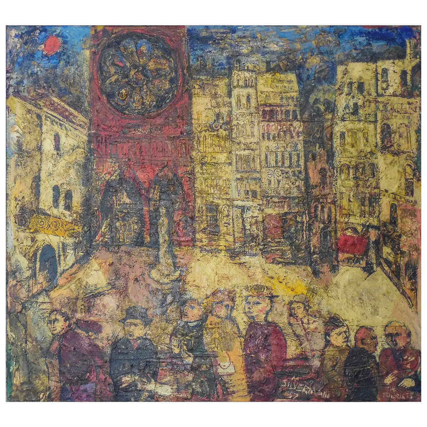 Mel Silverman (American, 1931-1966) Oil on Canvas «The Tourists» — Mid-Century