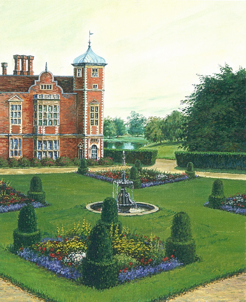 ACEO PRINT OF PAINTING RYTA LANDSCAPE CASTLE ENGLISH GARDEN FLOWER park royalty