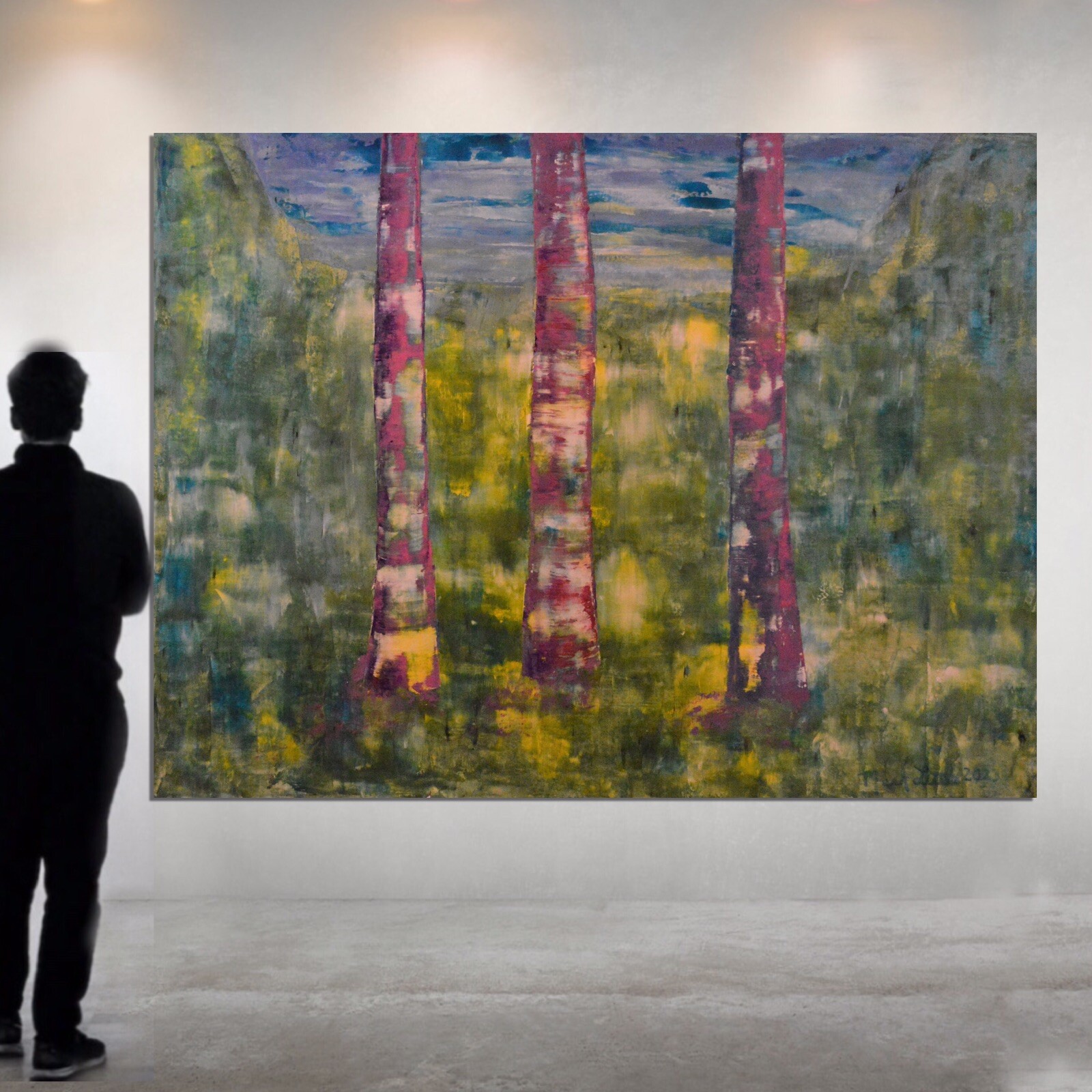 Mark Little original￼ canvas￼￼￼ Painting 81” X 62” XL (6ft. 9in)Abstract Landsca
