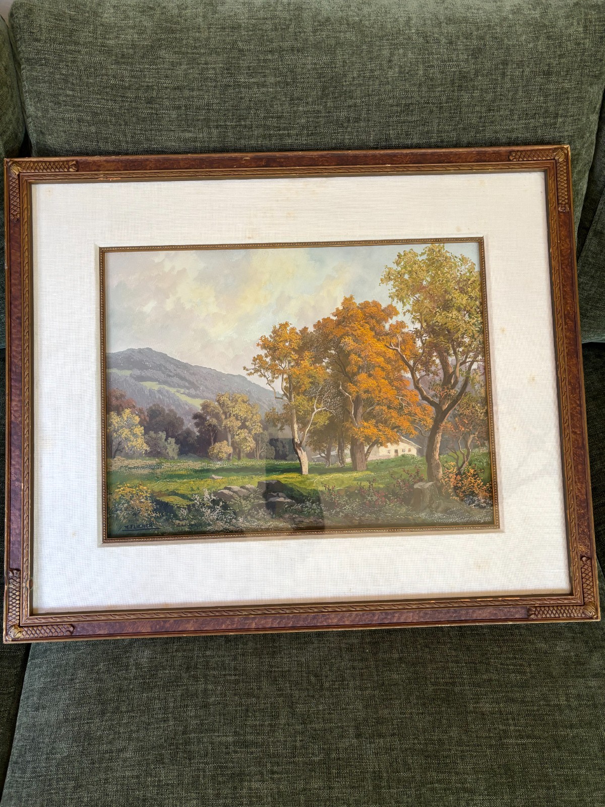 KARL FLIEHER Oil Painting Signed Vintage Art