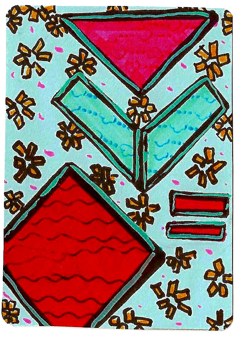 aceo geometric shapes colourful stamps burst pleasing pastel primary