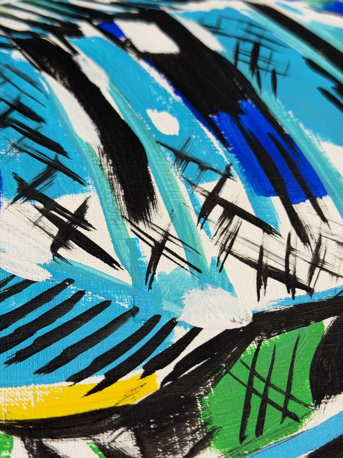 Original Tropical Fish Pop Art Acrylic Painting – 11×14″ Mixed Media Paper