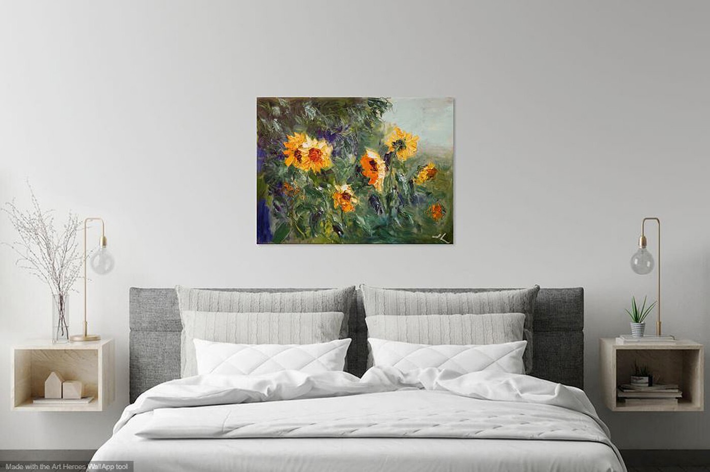 «Sunflowers» #003 – Original Expressive Oil Painting by Julia Lu 18″x24″