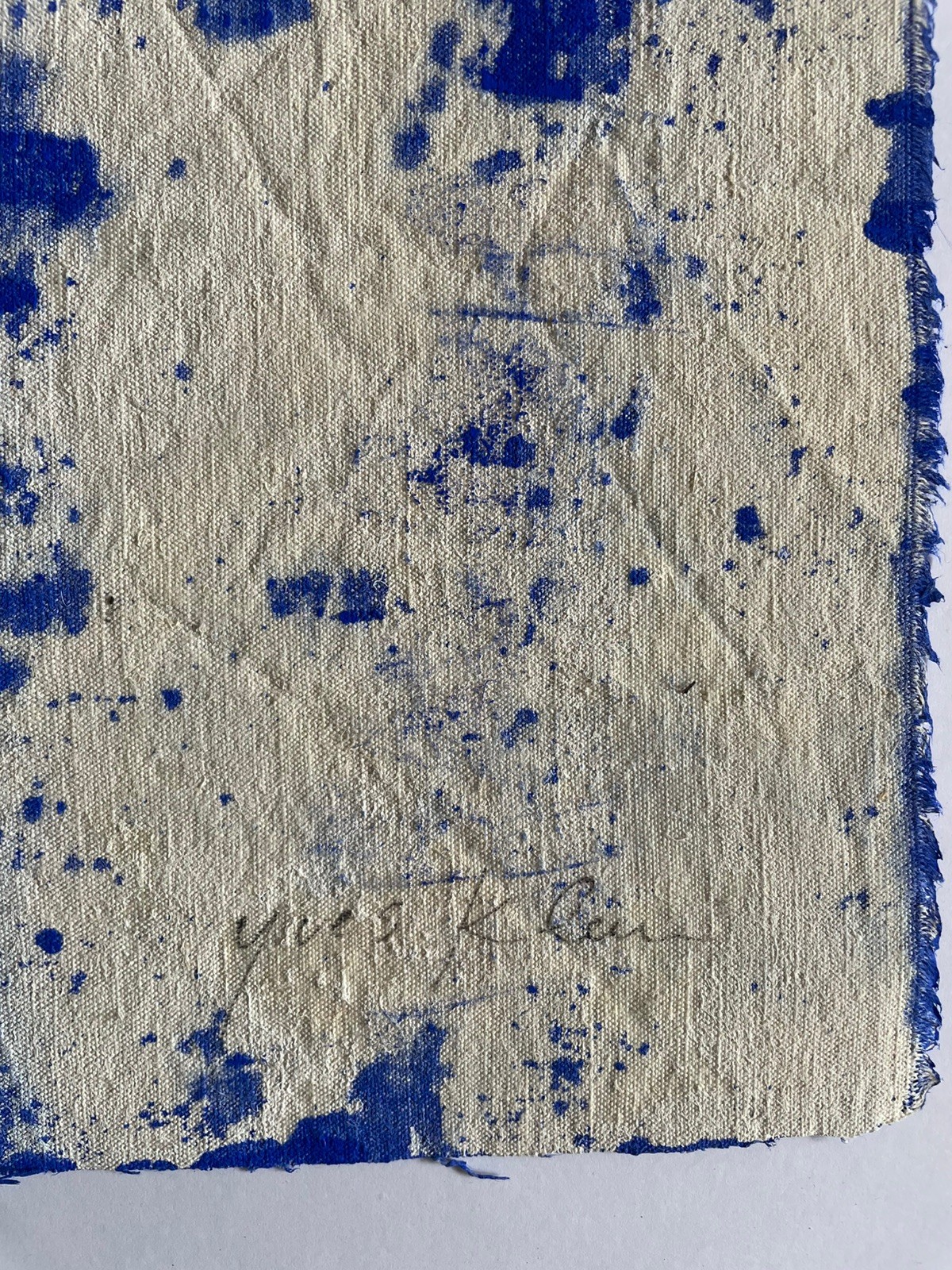 Yves Klein Monochrome Hand Painted Art Ultramarine Blue Canvas Blu France F51