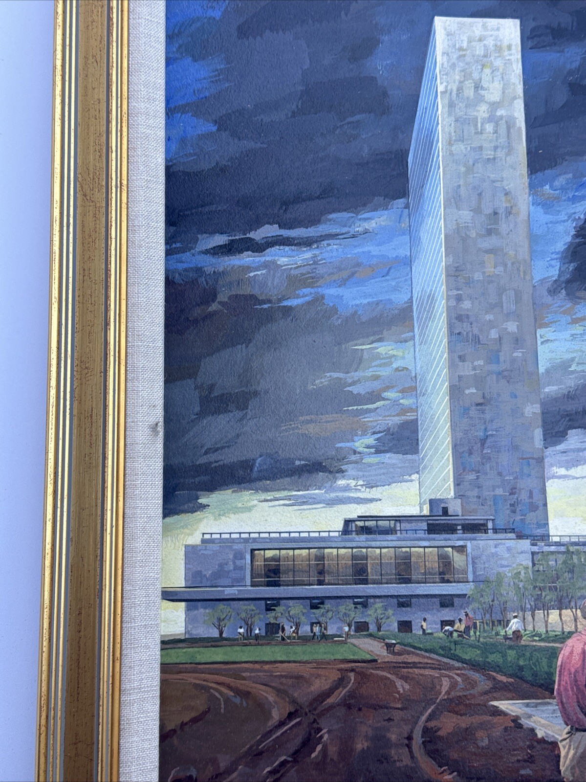 INDUSTRIAL CITY PAINTING URBAN CONSTRUCTION ILLUSTRATION REGIONALISM WORKERS