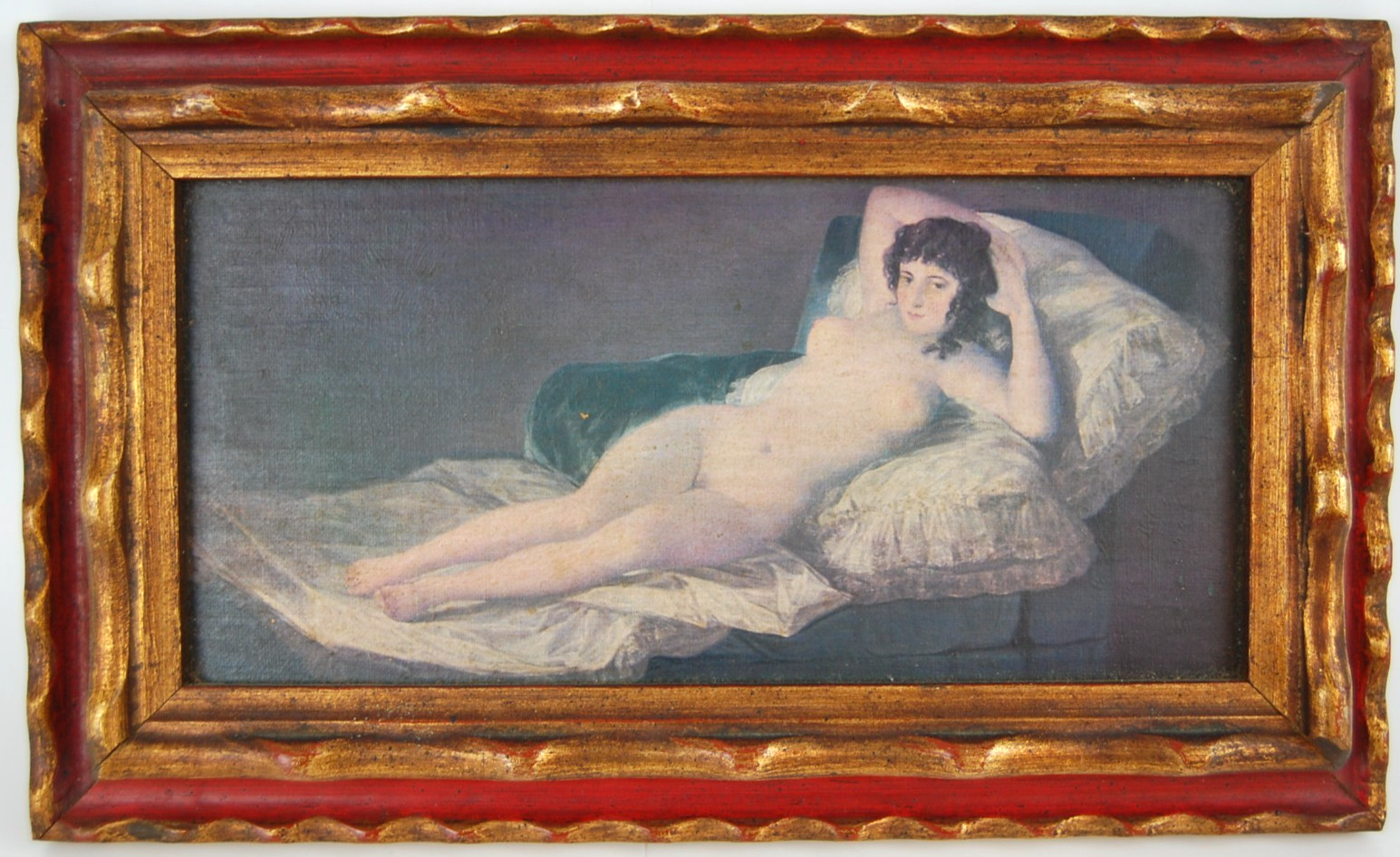 Vintage 60’s Francisco Goya’s Framed Color Art Print The naked Maja 11.75X5.75