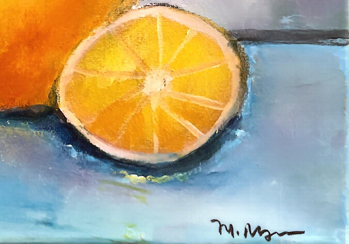 Mary Myers Original Lemon Painting Still Life 8×8