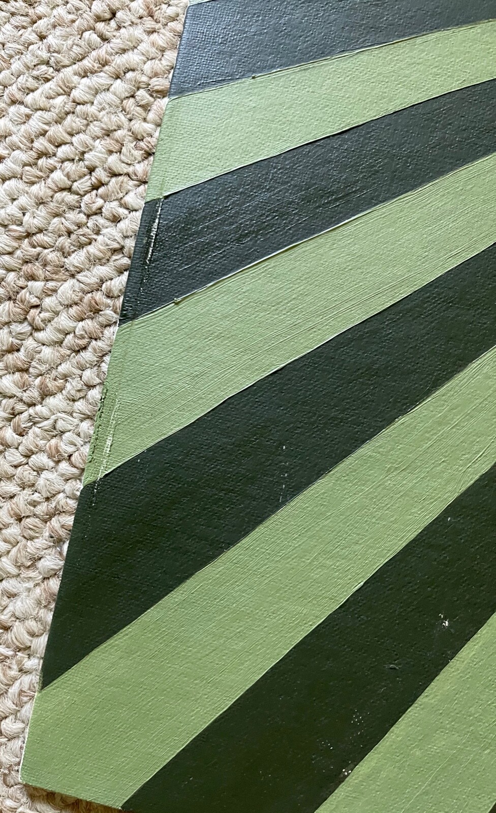 VIntage 80s Geometric Optical Art Hard Edge Painting Modern Wall Hanging Signed