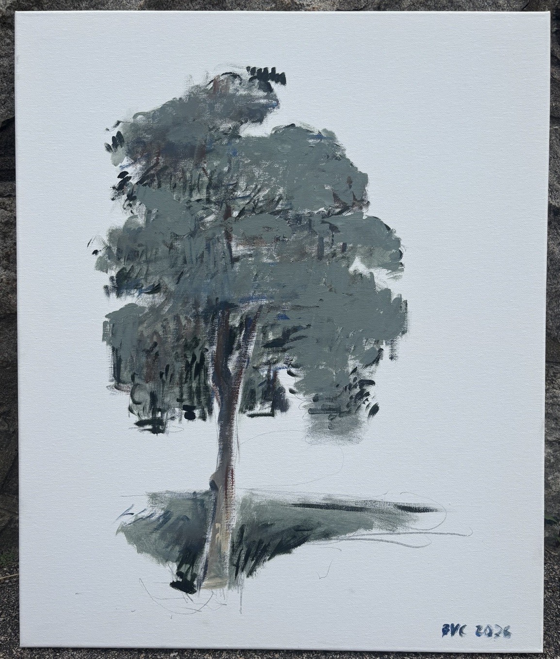 20”x24” Tree Analytical Cubist Plein Air Painting On Canvas Original Signed