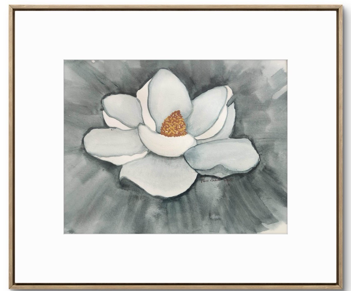 Magnolia Abstract Colorful Modern Unique Bold Art Acrylic Mixed Media Paper