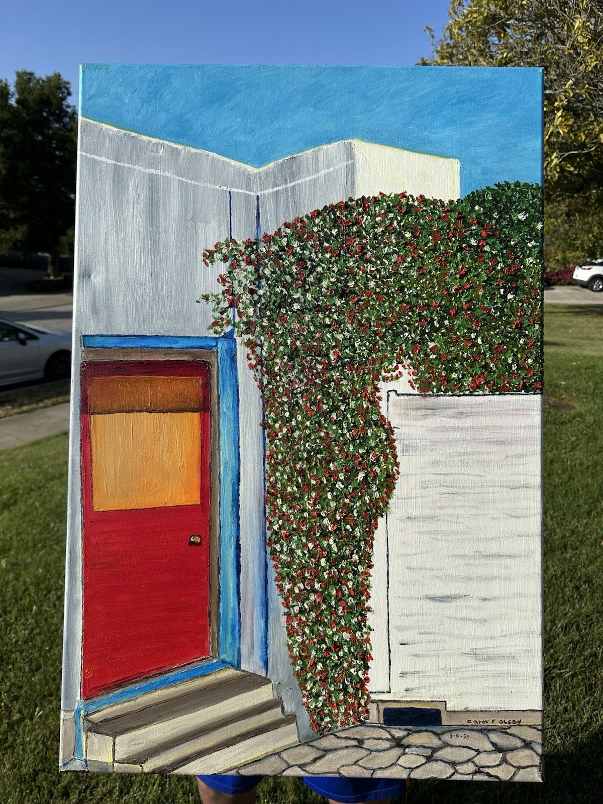 Original Oil canvas painting. 24in x 36in. Thin Frame. Unframed.