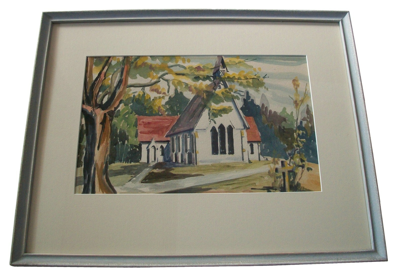 J. BISHOP – ‘Untitled’ – Vintage Watercolor Painting – Framed – Canada – 20th C.