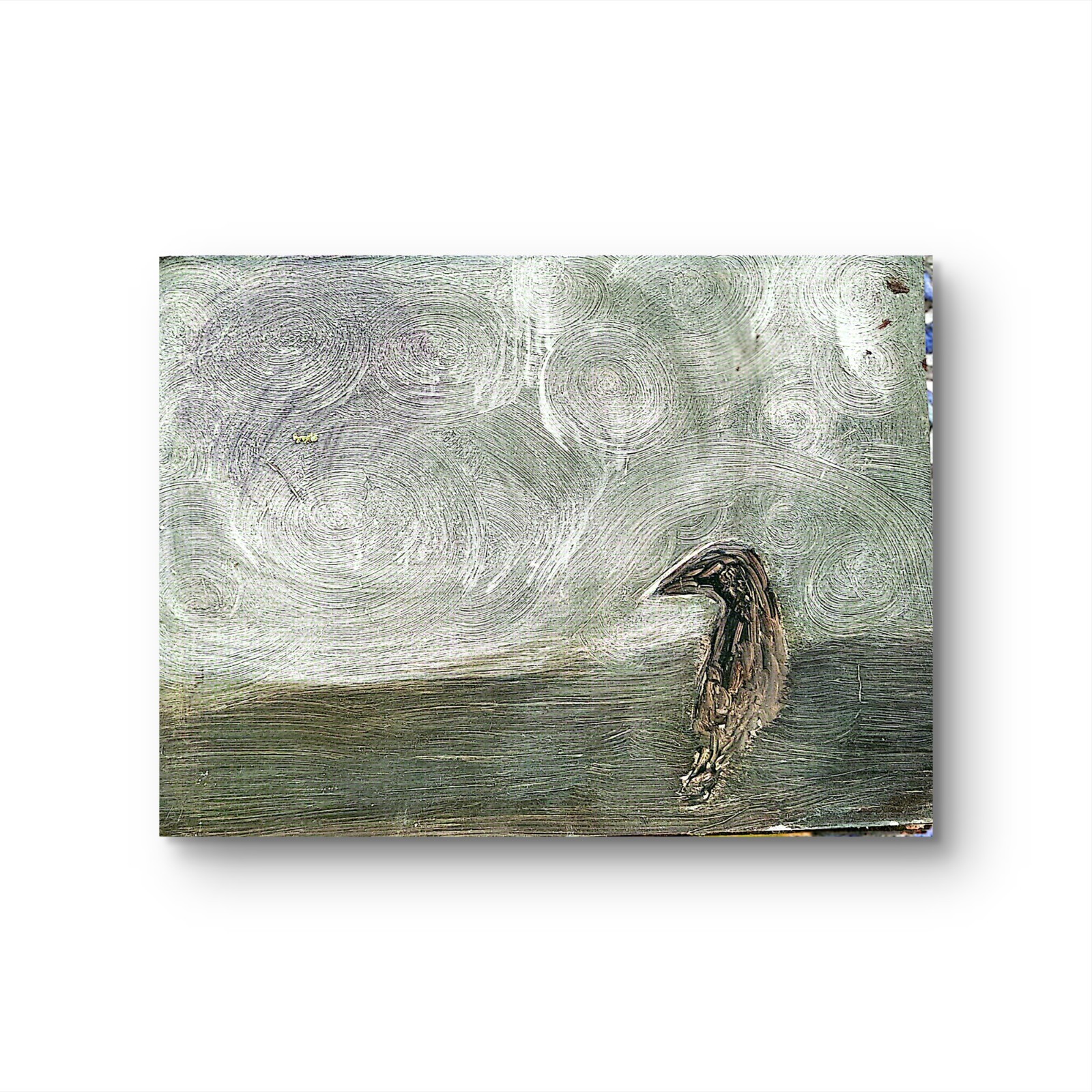 Attempted Murder Of Crows Contemporary Expressionist Abstract Oil 12×16 Board