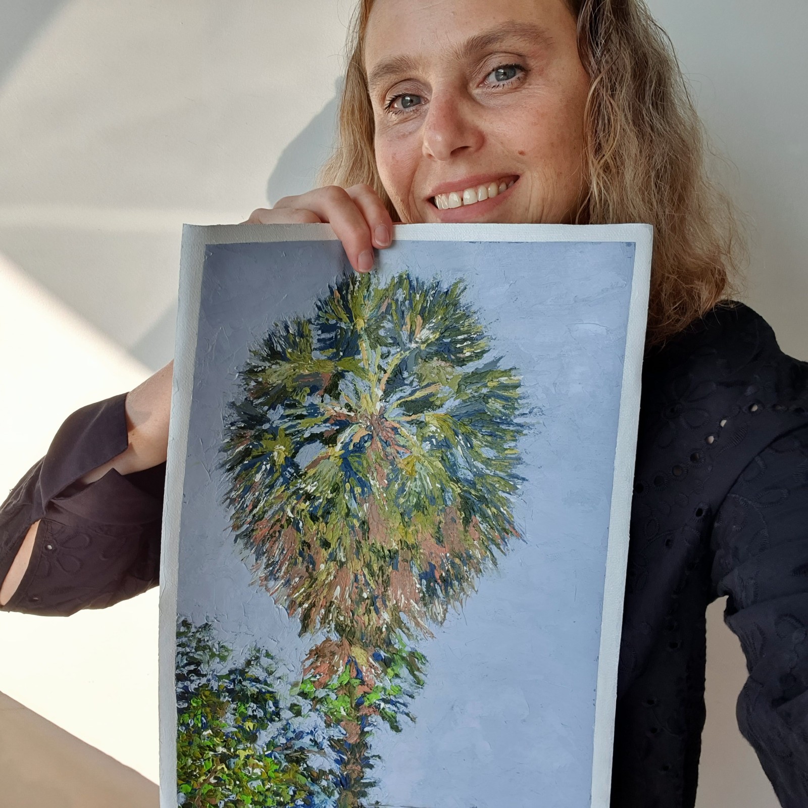 Palm Tree Painting Tropical Landscape Florida Coastal Art Original Oil Painting