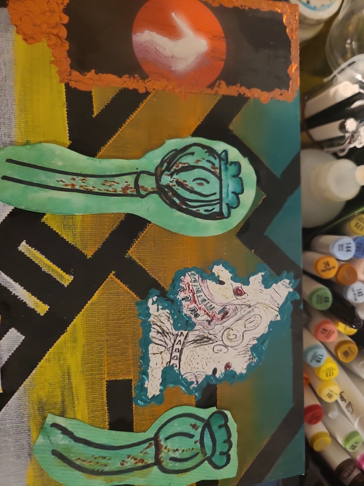 Original Art Monkey Poppy Desert Chimp On Back Heroin Chimp Drug War Casualties