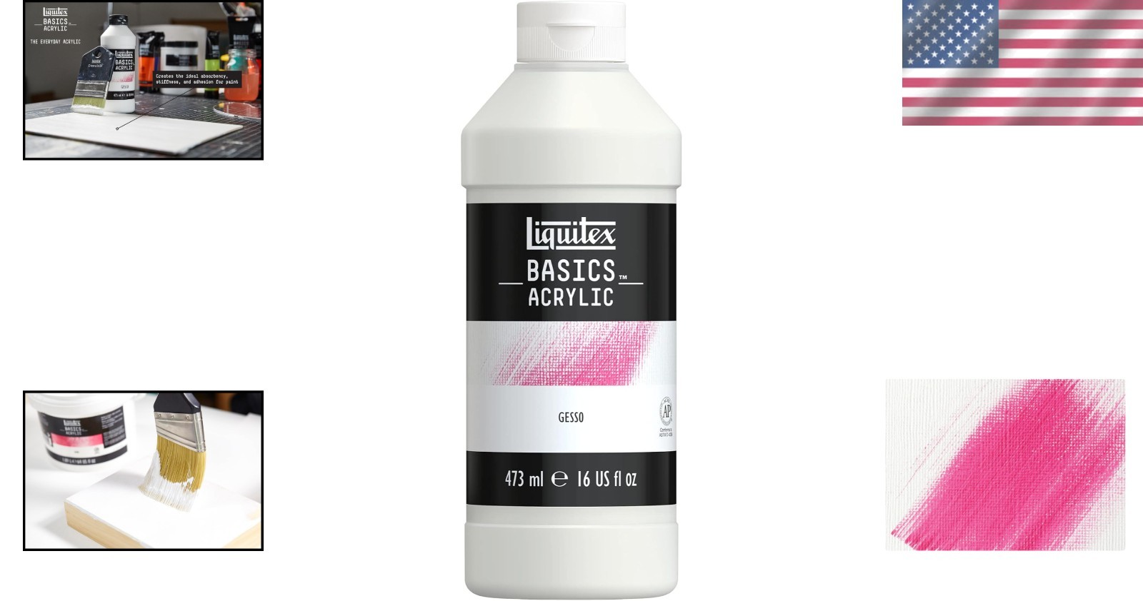 Quality 16-oz Gesso Surface Prep Medium – Perfect for Acrylic and Oil Painting