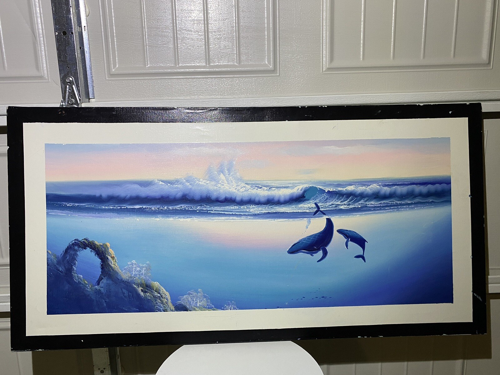 LARGE Original Oil Painting On Canvas Ocean Life