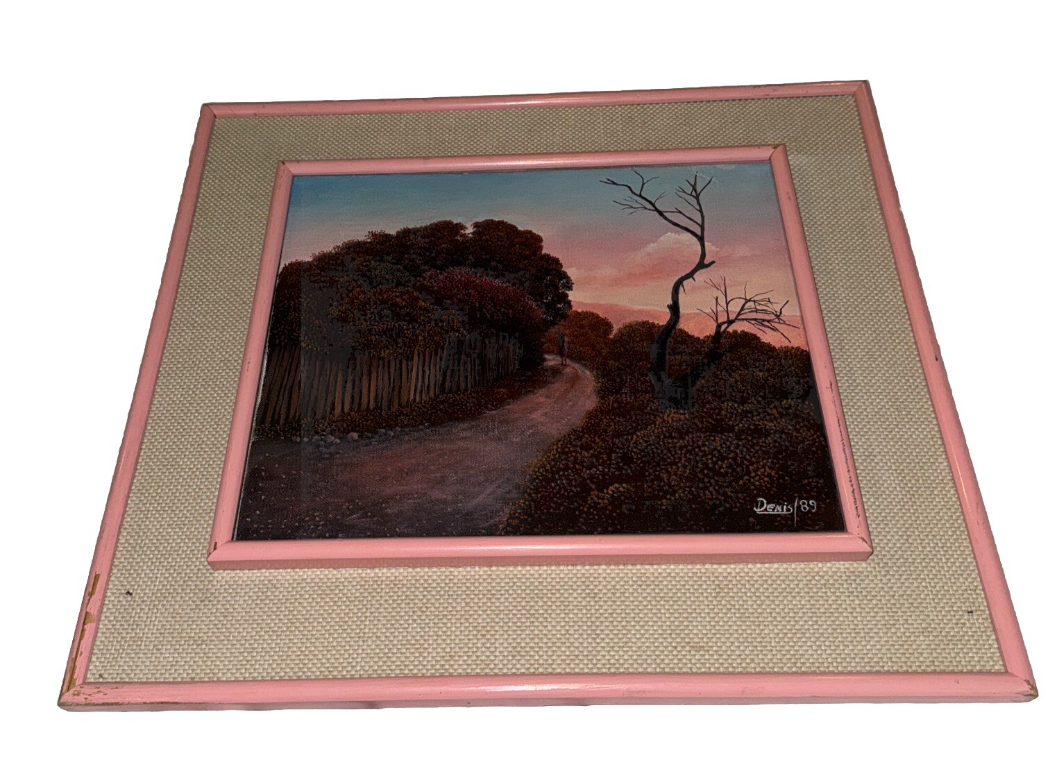 15.5×17 Framed & Signed Denis 1989 Honduras Vintage Oil Painting