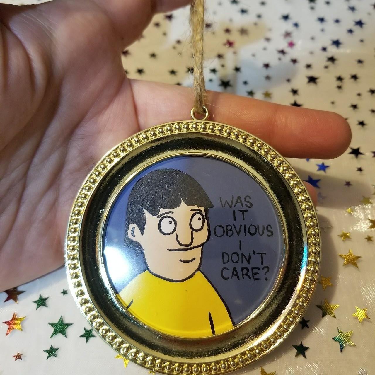 Handpainted Mini Painting Inspired By Bob’s Burgers Gene Silver Frame Twine Hang