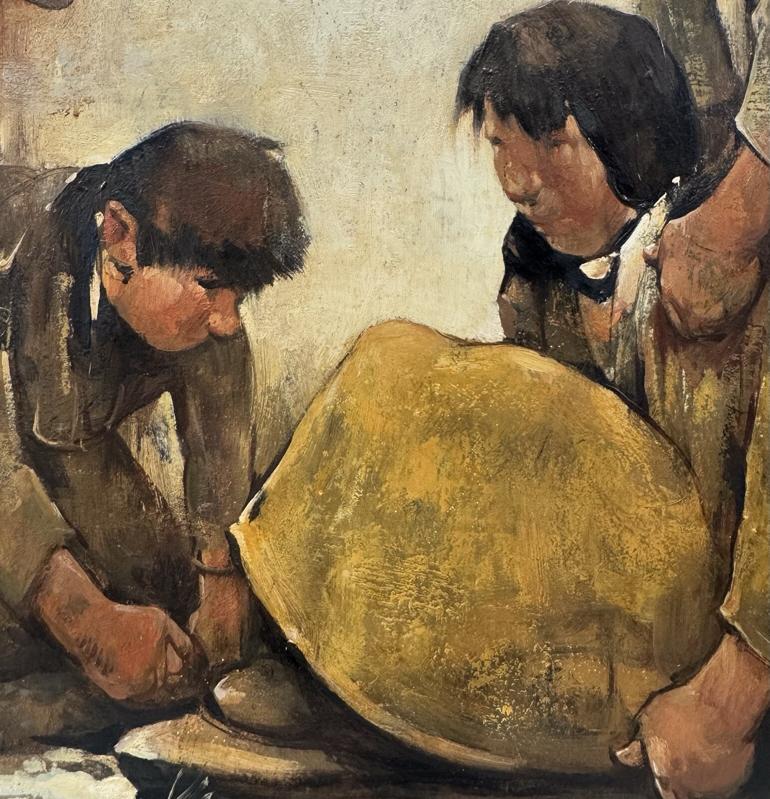 Exceptional 20th C. Willem van den Berg “Children in the Snow” Oil Dutch Master