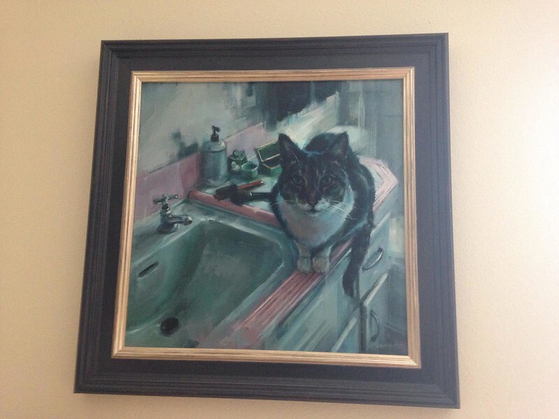 Lindsey Kustusch (2016) ‘Here if you need me» Framed Oil Painting-19.5″ x 19.5″