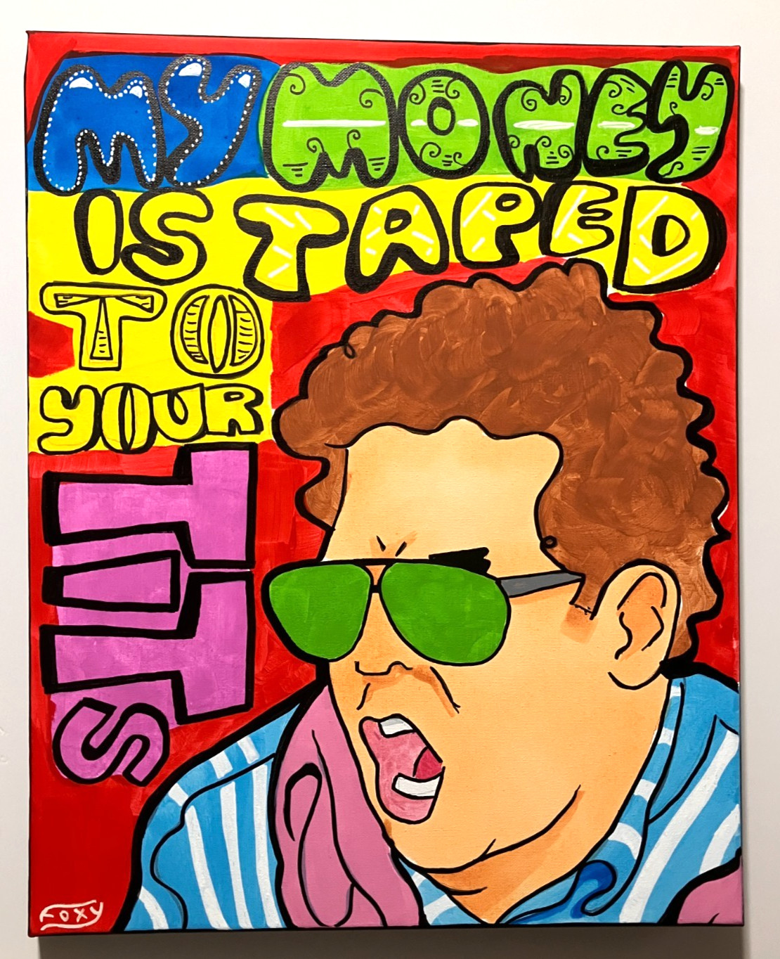 The Wolf of Wall Street Donnie 16×20 Original Pop Art Painting on Canvas 80s