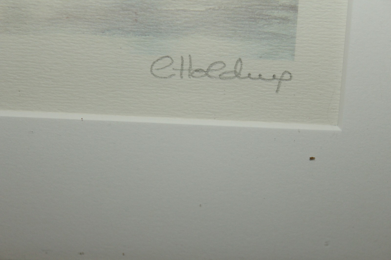 Framed C. Holding Signed BERMUDA COTTAGE HARBOUR ROAD Watercolor Print