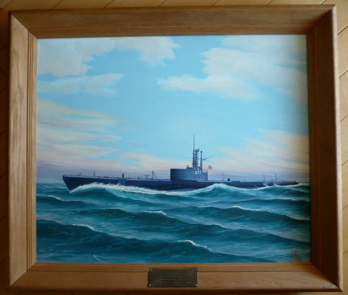 RARE, USS CONGER SS-477 U.S. NAVY SUBMARINE LCDR DEAN TAYLOR JR., AMERICAN FLAG