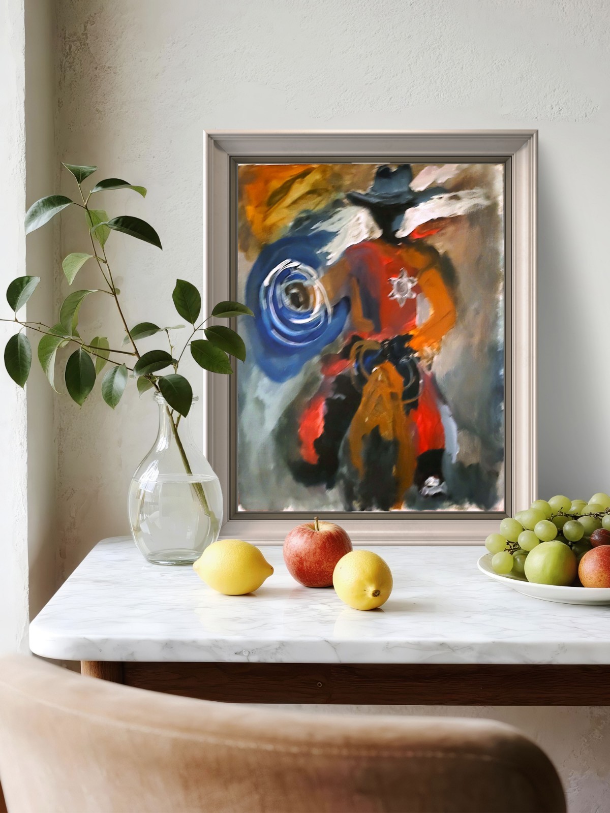 Cowboy Unique Abstract Expressionism Wall Art Canvas Board 11×14