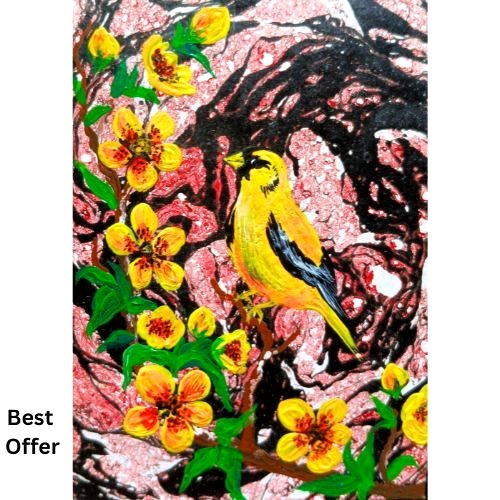ACEO Original Bird Animals Nature Acrylic Mini Art Card Hand Painting NEW OOAK