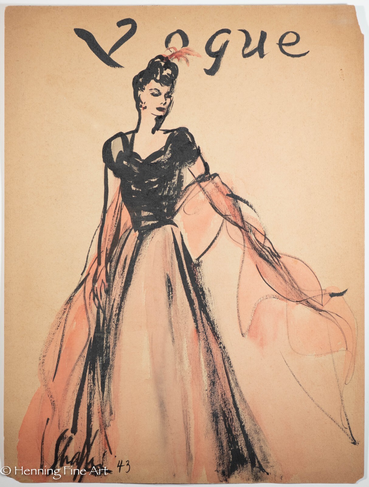 Beautiful Vintage Carl Shaffer Impressionist Painting Vogue Fashion Cover WPA 13