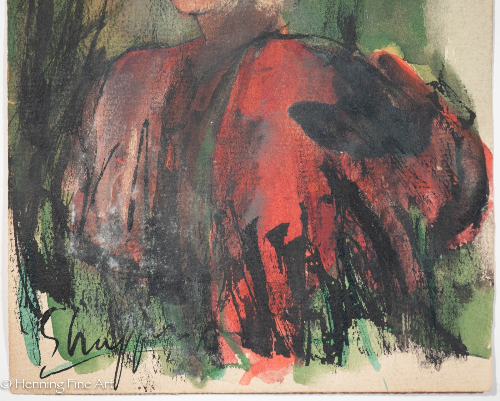 Beautiful Vintage Carl Shaffer Impressionist Figural Fashion Painting WPA Art 1