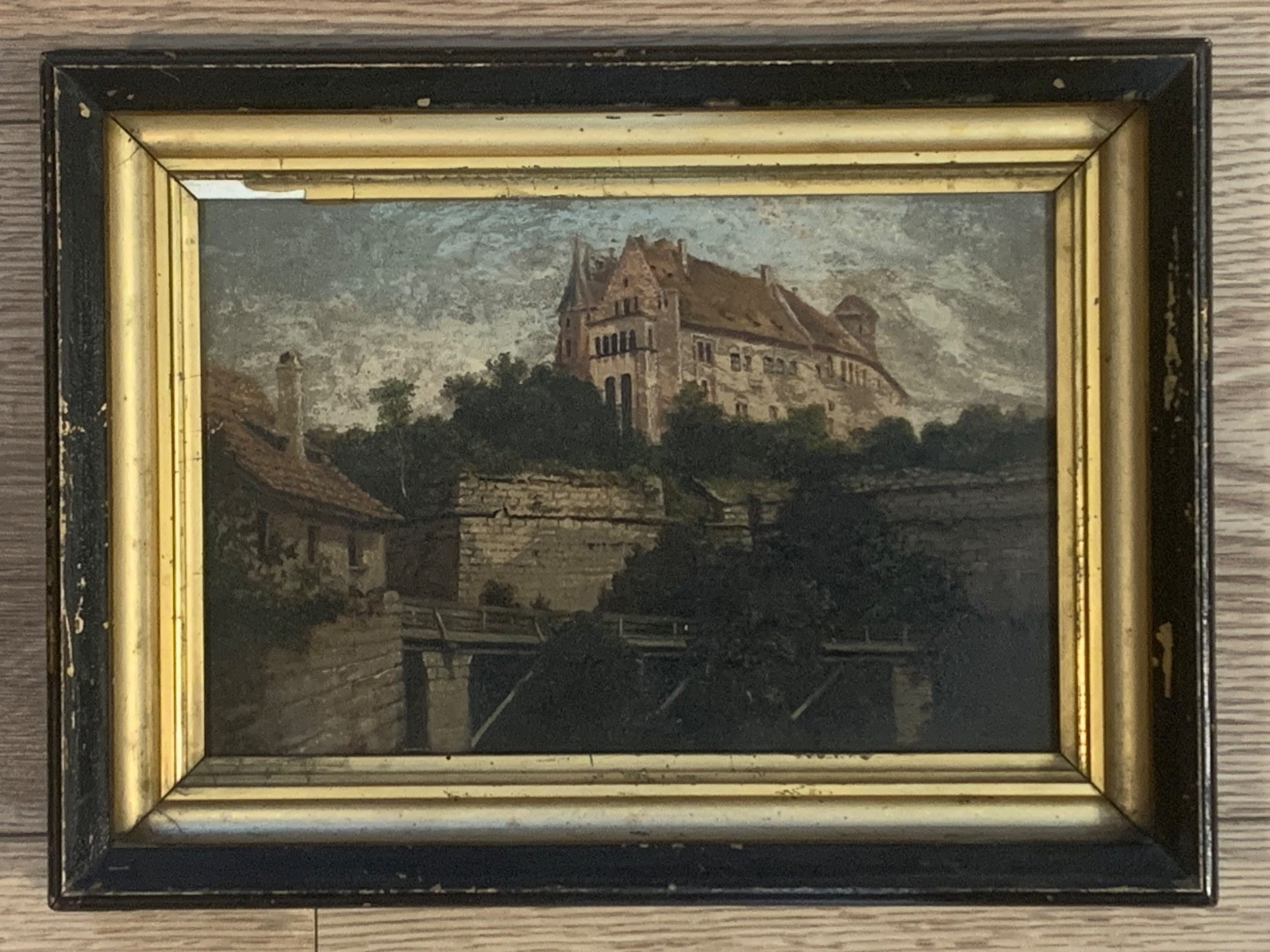Antique Nuremberg Castle Germany Architectural Landscape Oil Painting