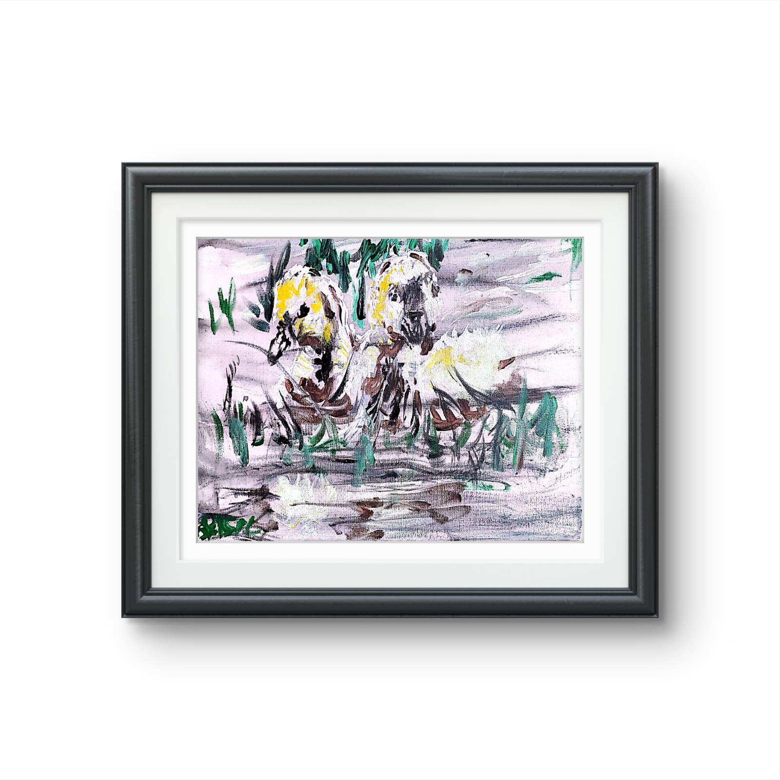 Duck In Water Contemporary Expressionist Original Painting