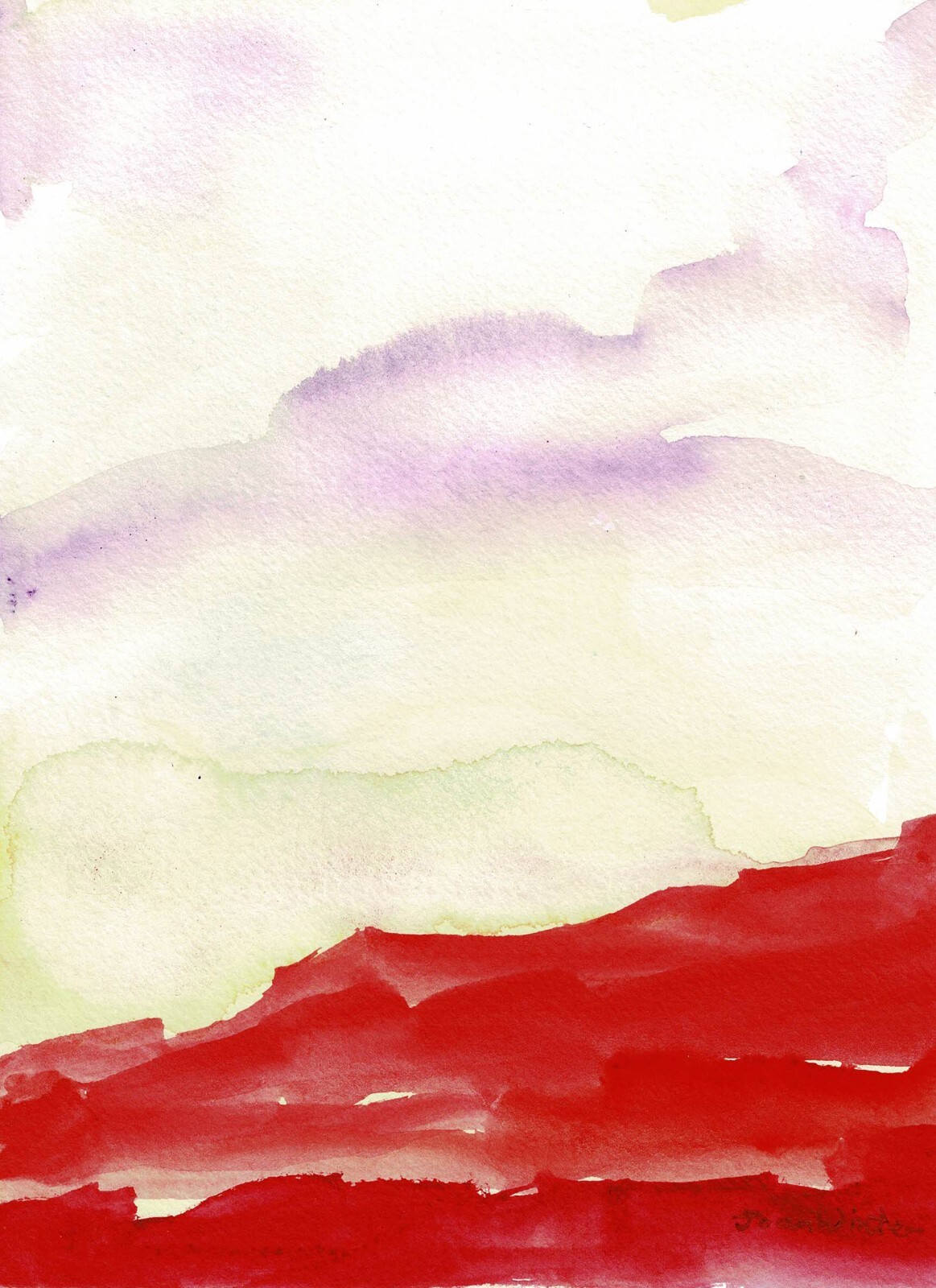 Free Shipping*Red Waves*Art by artist original painting Imagination JW 8×6″