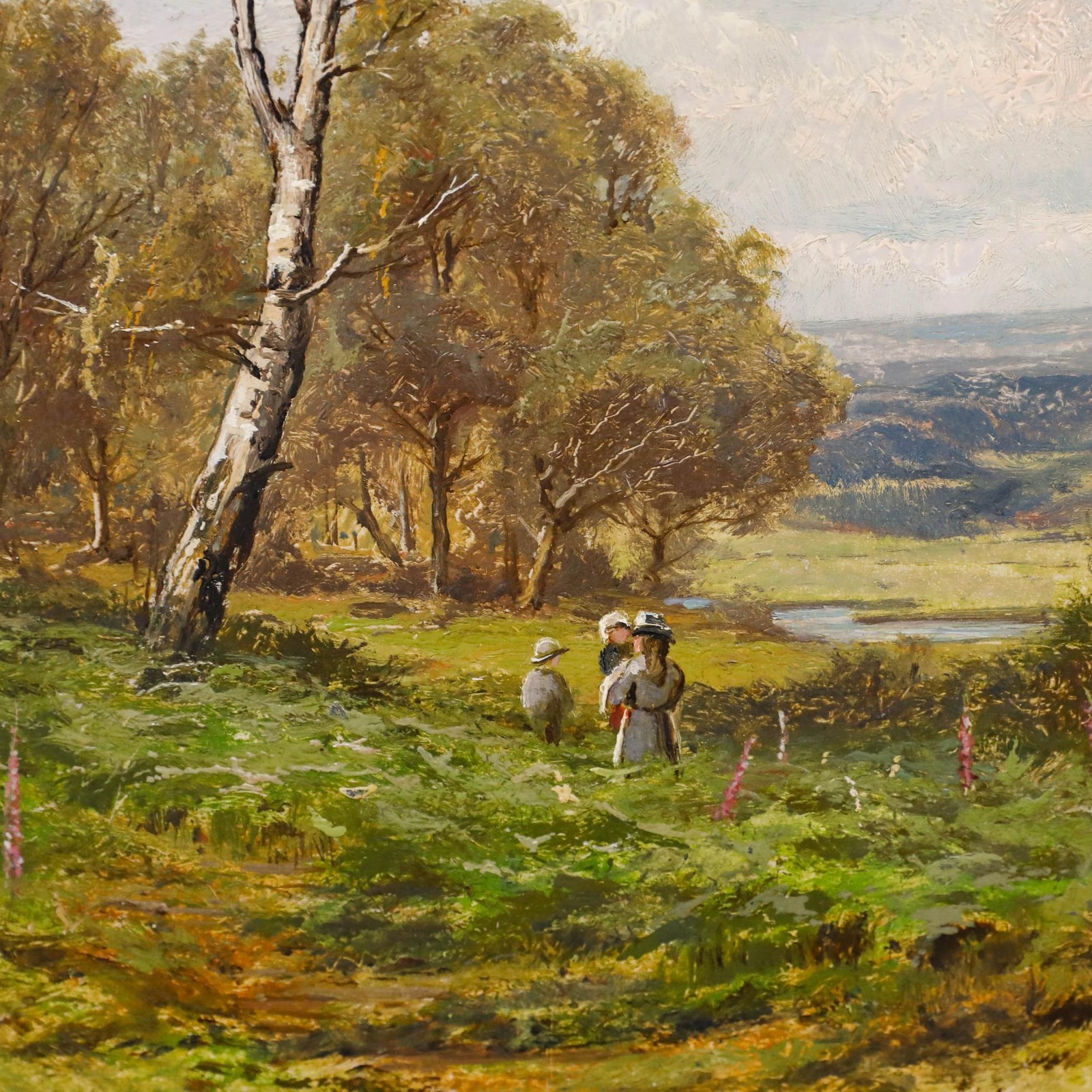 James Elliot (b.1850) – Framed Late 19th Century Oil, A Walk in the Country