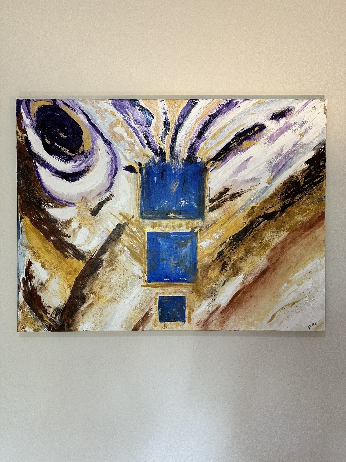 Original Acrylic Abstract Painting “God In A Box” 36” X 48” X 1.5”