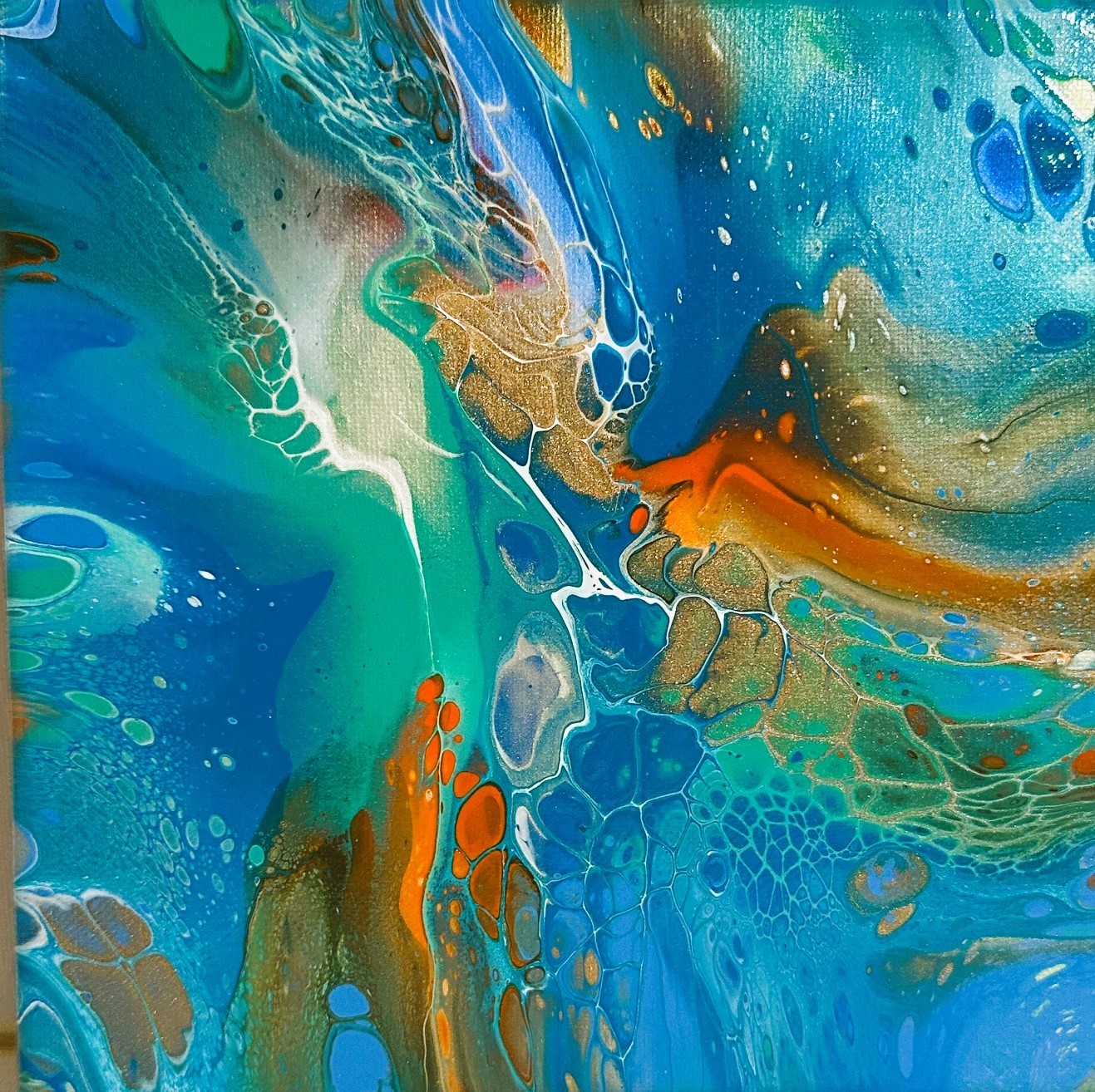 Original Acrylic 8″x8″ Canvas Art OOAK (One of a Kind) Auto, Date, Numbered 1/1