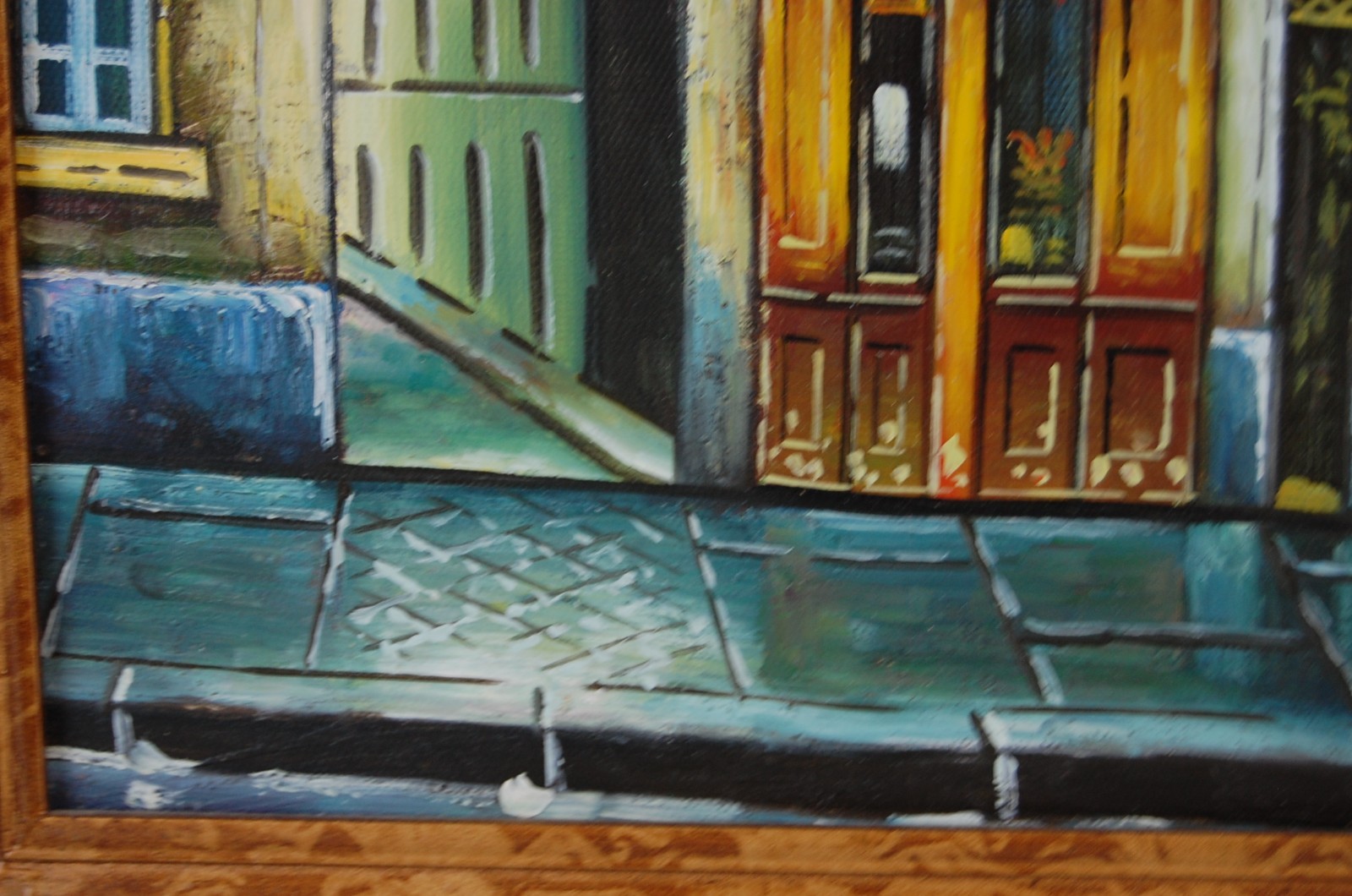 Vtg 80 Original Signed Mariel Chapot French Paris Street Scene Oil Painting 10X8