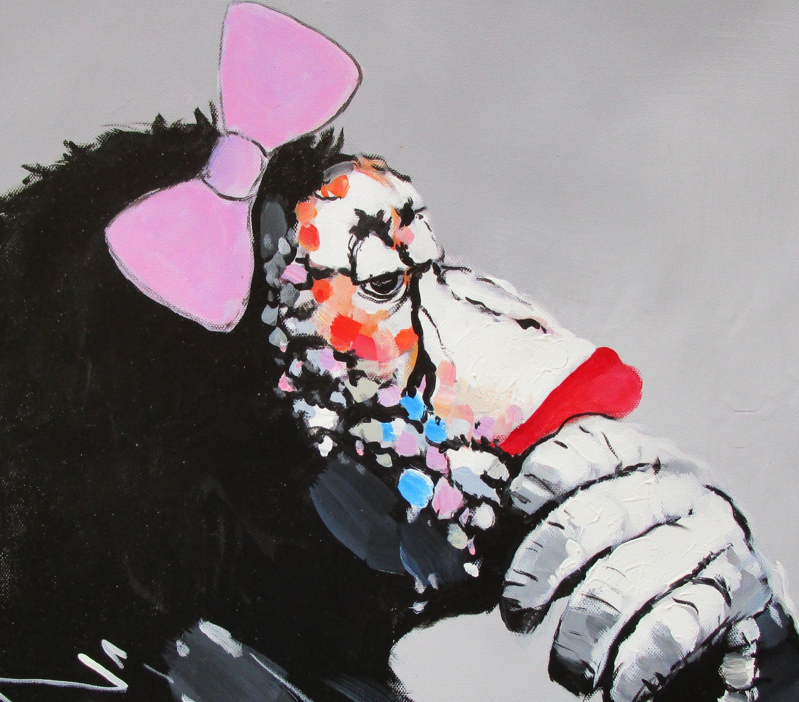 CANVAS Street Art Print DJ MONKEY GIRLFRIEND chimp PAINTING 36″ unframed pepe